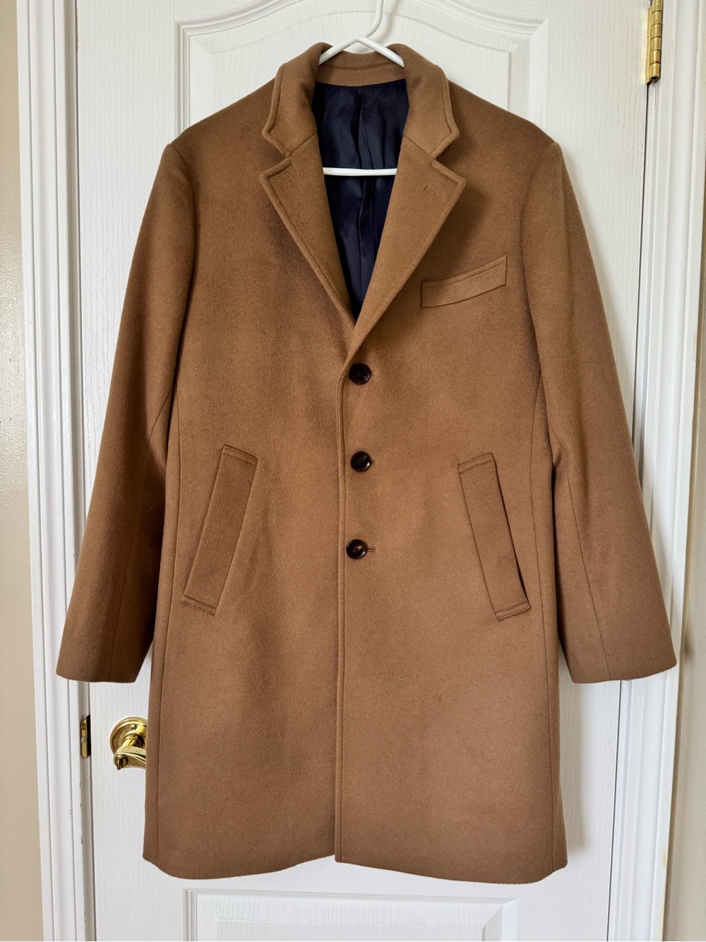 Spier & Mackay Wool Cashmere Contemporary Overcoat Camel Brown Size 40